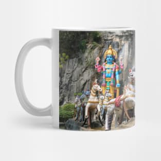 Hindu God with horse carriage at Ramayana Cave Mug